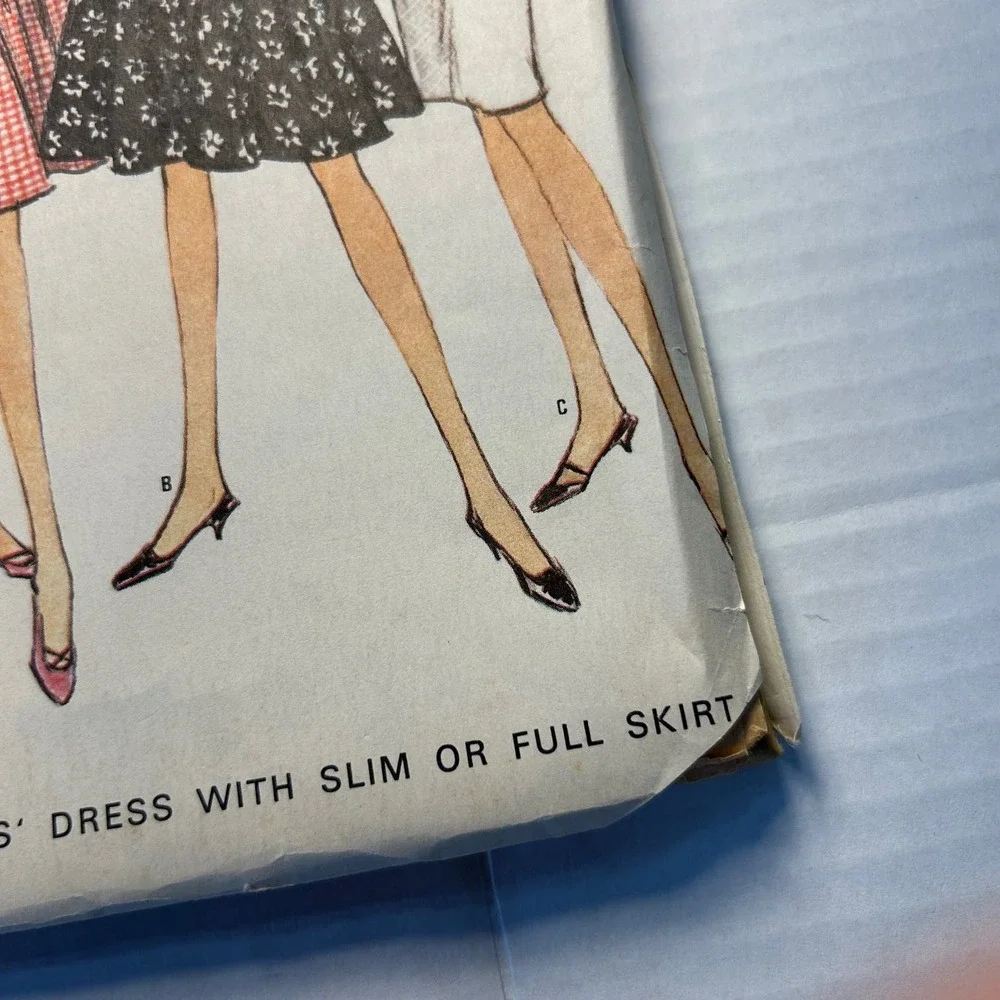 McCalls Vintage 1960's Pattern #8180 Misses Dress With Full‎ or Slim Skirt Sz 18